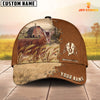 Uni Goat Custom Name Brown Leather Pattern Cap