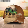 Uni Farm Tractor Custom Name Brown Leather Pattern Cap