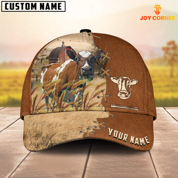 Uni Ayrshire Custom Name Brown Leather Pattern Cap