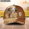 Uni Llama Custom Name Brown Leather Pattern Cap