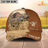 Uni Brown Swiss Custom Name Brown Leather Pattern Cap