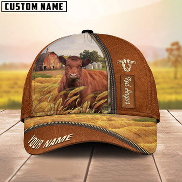 Uni Personalized Name Red Angus Barn Farm Cap