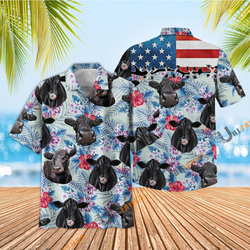 Unique Tropical Black Angus 3D Hawaiian Shirts