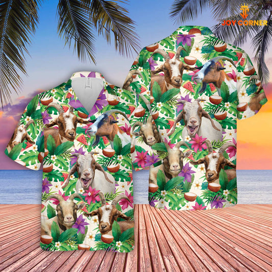 Unique Goat Summer Floral 3D Hawaiian Shirt