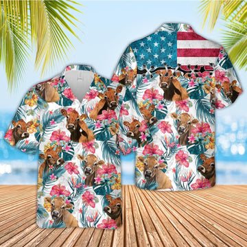 Unique Jersey Happiness Floral 3D Hawaiian Shirts