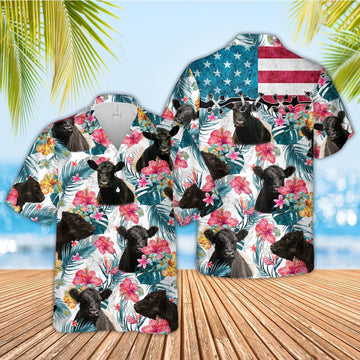 Unique Belted Galloway Happiness Floral 3D Hawaiian Shirts