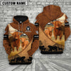 Uni Highland Farming Dark Brown Personalized 3D Hoodie