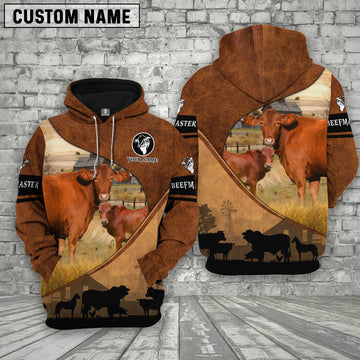 Uni Beefmaster Farming Dark Brown Personalized 3D Hoodie