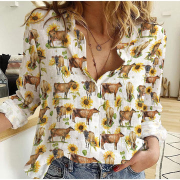 Unique Jersey Sunflowers Pattern Casual Shirt