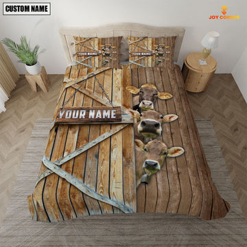 Uni Happy Farm Brown Swiss Wooden Door Bedding Set