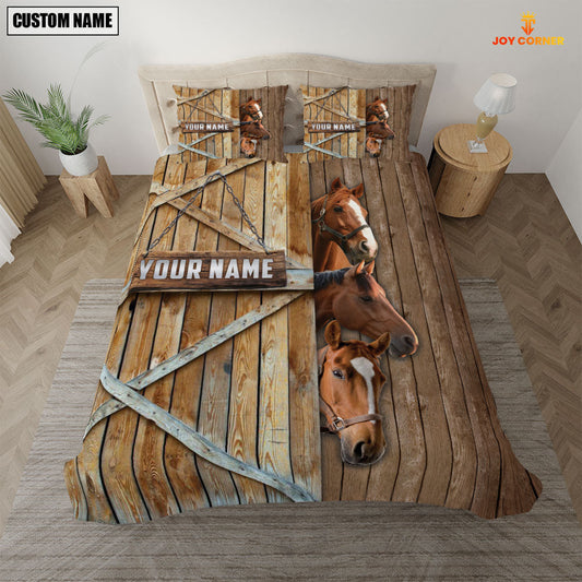 Uni Happy Farm Horse Wooden Door Bedding Set