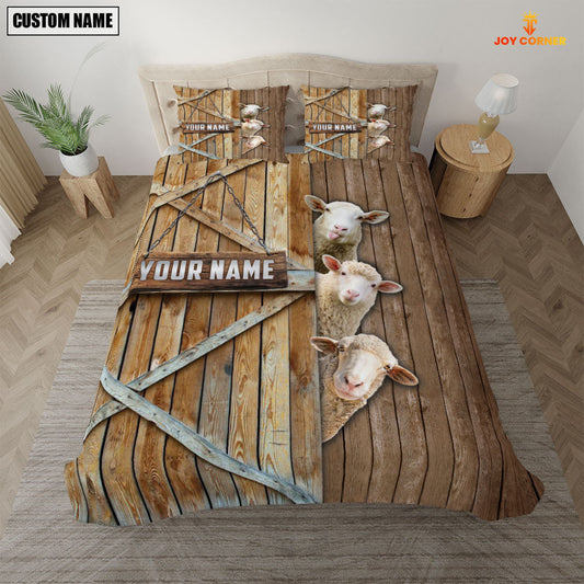 Uni Happy Farm Sheep Wooden Door Bedding Set