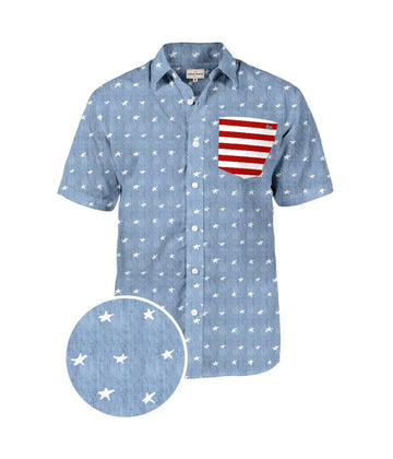 UniJames Men's American Pride Button Shirt Shirt