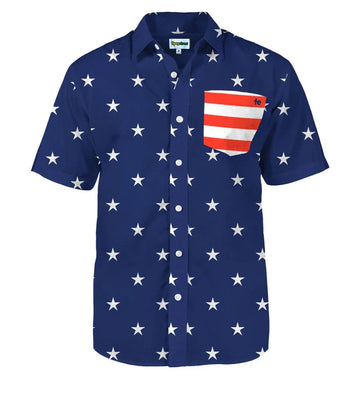UniJames Men's Old Glory Button Shirt Shirt