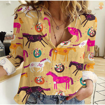 Unique Cute Horses All Printed 3D Casual Shirt