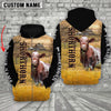 Uni Personalized Name Shorthorn Cattle On The Farm 3D Shirt