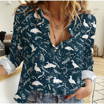 Unique Duck Navy Pattern Casual Shirt