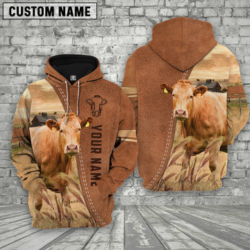 Uni Personalized Name Limousin Brown 3D Shirt