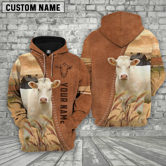 Uni Personalized Name Charolais Brown 3D Shirt