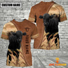 Uni Personalized Name Black Angus Brown 3D Shirt