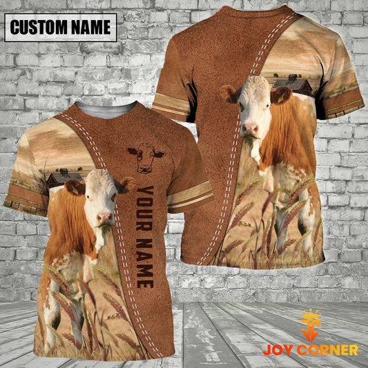 Uni Personalized Name Fleckvieh Brown 3D Shirt