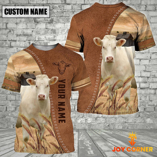 Uni Personalized Name Charolais Brown 3D Shirt