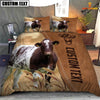 Uni Custom Name Shorthorn Cattle Brown Bedding Set