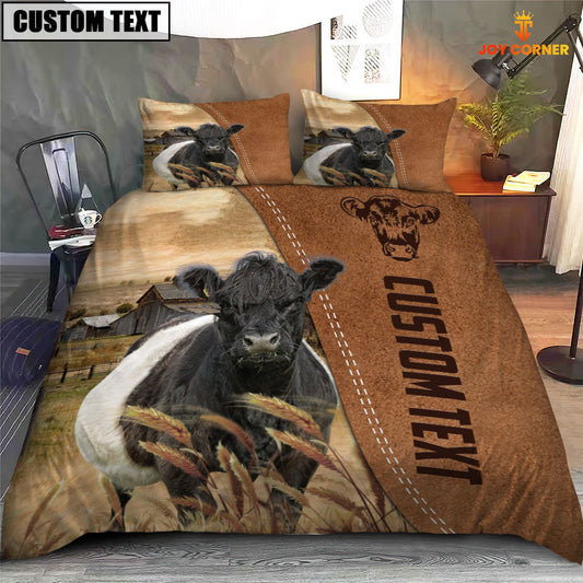 Uni Custom Name Belted Galloway Cattle Brown Bedding Set