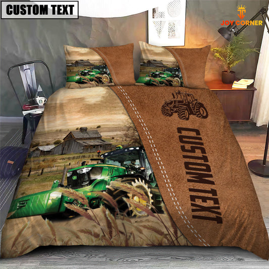 Uni Custom Name Tractor Cattle Brown Bedding Set