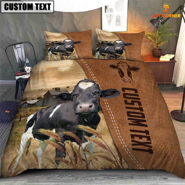 Uni Custom Name Holstein Cattle Brown Bedding Set