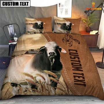 Uni Custom Name Brahman Cattle Brown Bedding Set