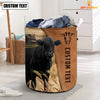 Uni Black Angus Brown Farm Custom Name Laundry Basket