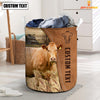Uni Limousin Brown Farm Custom Name Laundry Basket