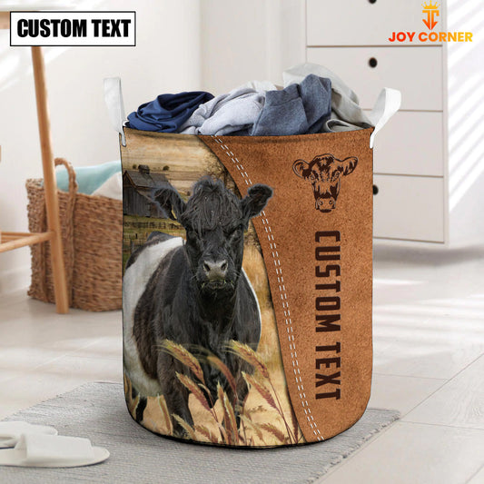 Uni Belted Galloway Brown Farm Custom Name Laundry Basket