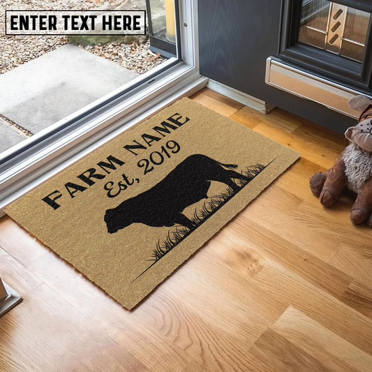 Uni Angus Custom Farm Name Custom Year Coir Doormat