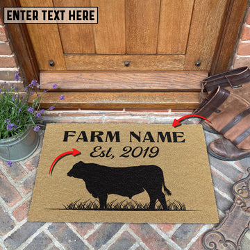 Uni Angus Custom Farm Name Custom Year Coir Doormat