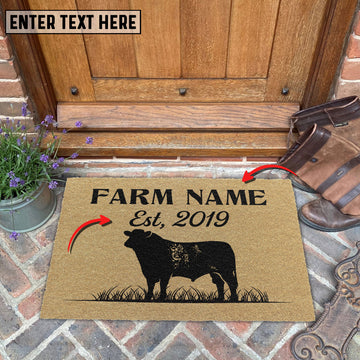 Uni Shorthorn Custom Farm Name Custom Year Coir Doormat