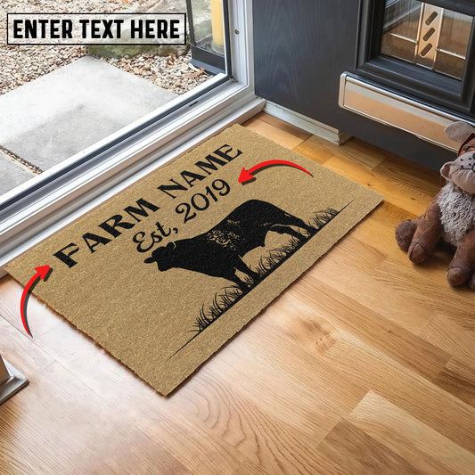 Uni Shorthorn Custom Farm Name Custom Year Coir Doormat