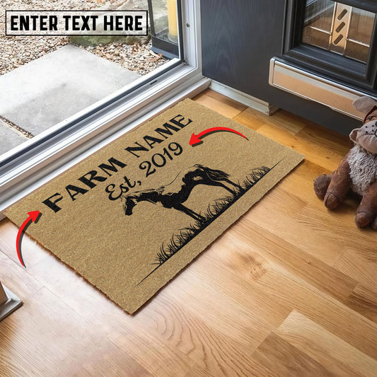 Uni Horse Custom Farm Name Custom Year Coir Doormat