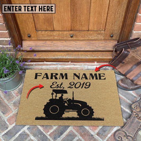 Uni Tractor Custom Farm Name Custom Year Coir Doormat