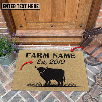 Uni Highland Custom Farm Name Custom Year Coir Doormat