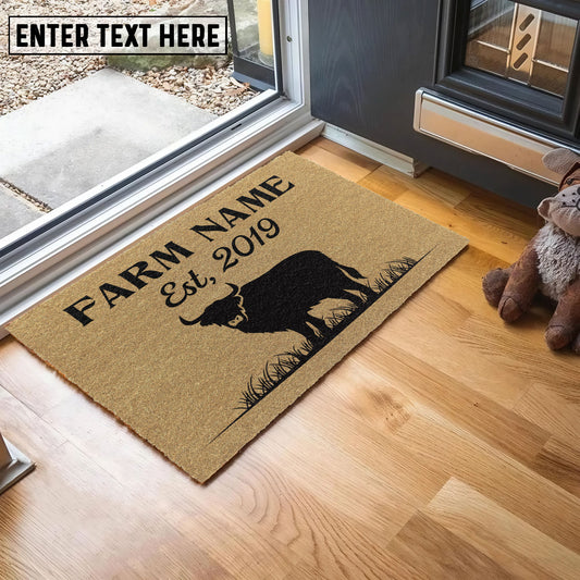 Uni Highland Custom Farm Name Custom Year Coir Doormat