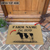 Uni Holstein Custom Farm Name Custom Year Coir Doormat