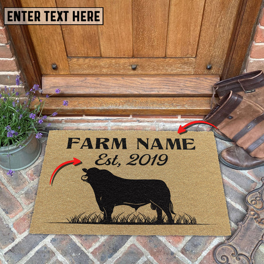 Uni Beefmaster Custom Farm Name Custom Year Coir Doormat