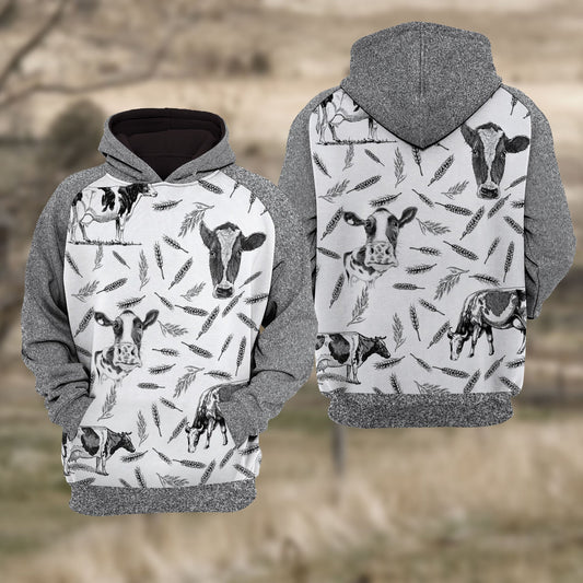 Uni Holstein Cattle Black & White Raglan Hoodie
