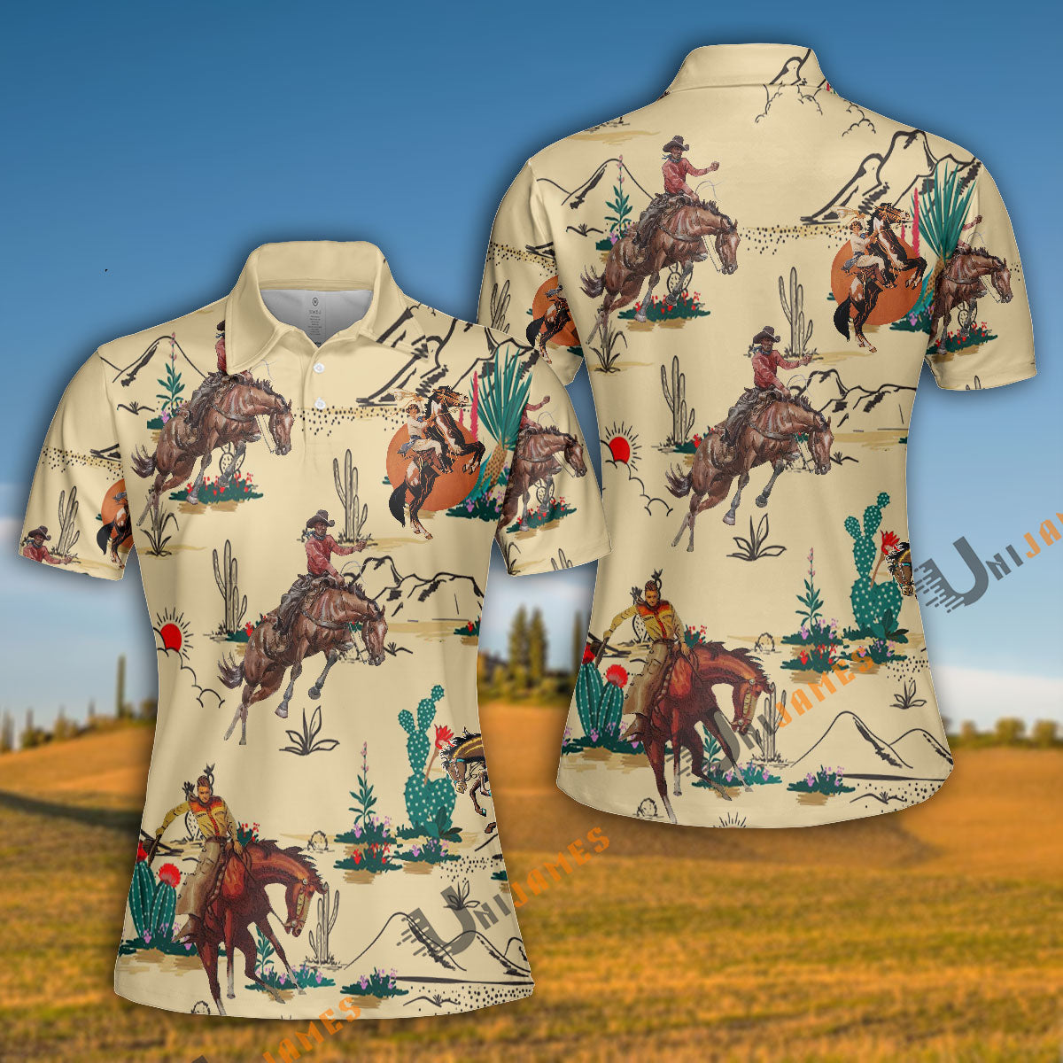 Unique Cowboy Pattern Polo Shirt – UniJames