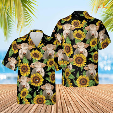 Unique Charolais Sunflower Hawaiian Shirt 2023