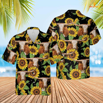 Unique Texas Longhorn Sunflower Hawaiian Shirt 2023