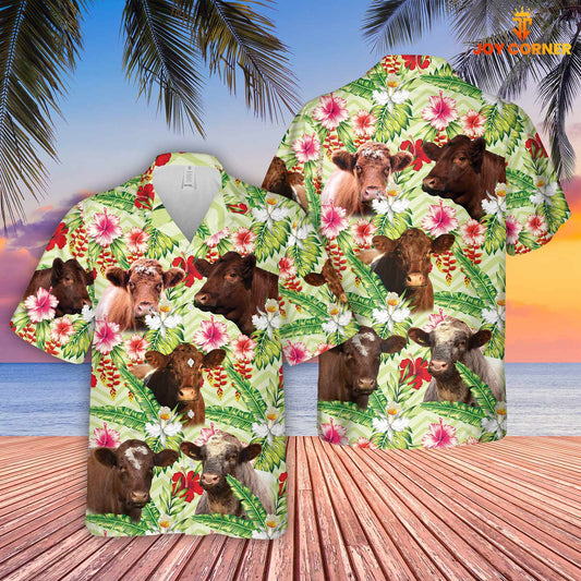 Uni Shorthorn Hibicus Floral 3D Hawaiian Shirt