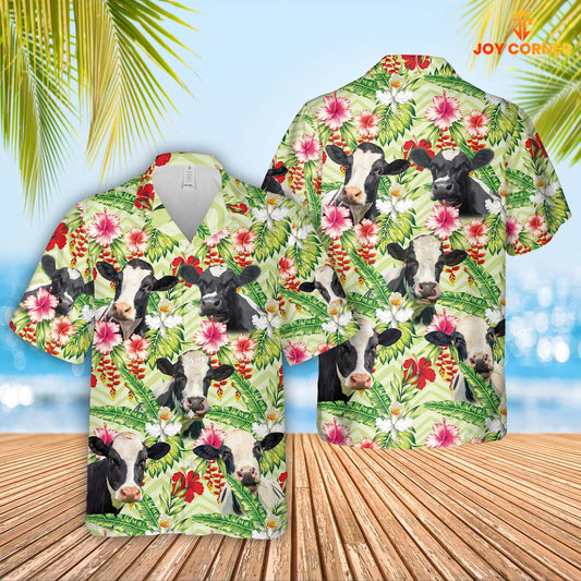 Uni Holstein Hibicus Floral 3D Hawaiian Shirt